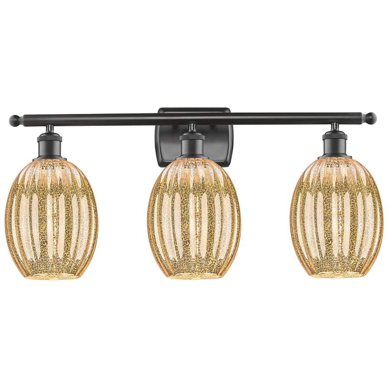 Image 1 Ballston Preston 26"W 3-Lt Oiled Bronze Vanity w/ Mercury Bulb Shade