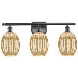 Ballston Preston 26"W 3-Lt Oiled Bronze Vanity w/ Mercury Bulb Shade