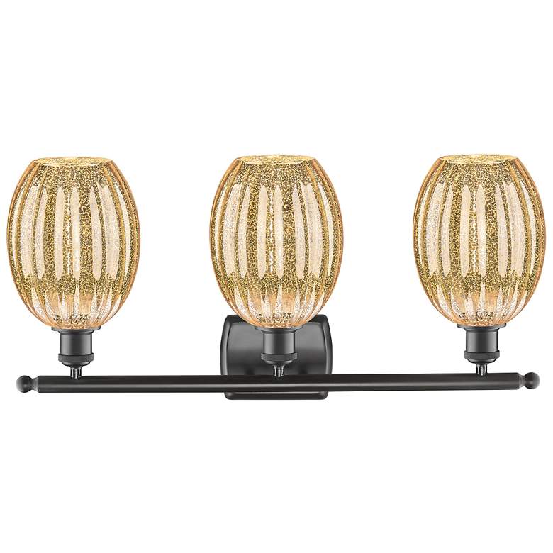 Image 2 Ballston Preston 26"W 3-Lt Oiled Bronze Vanity w/ Mercury Bulb Shade more views