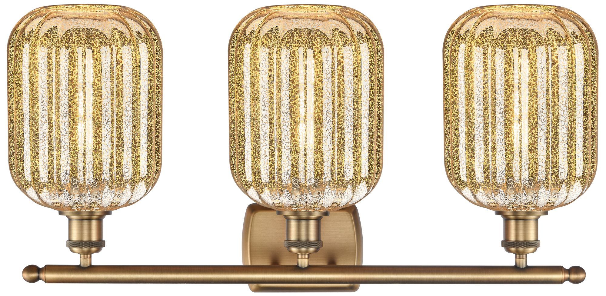 Image 2 Ballston Preston 27"W 3-Lt Brushed Brass Vanity w/ Mercury Jar Shade more views