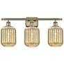 1_Ballston Preston 27"W 3 Light Brass Bath Light With Mercury Jar Shade