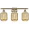 Ballston Preston 27"W 3 Light Brass Bath Light With Mercury Jar Shade