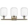 2_Ballston Preston 27"W 3 Light Brass Vanity Light With Clear Jar Shade more views