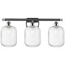 1_Ballston Preston 27"W 3 Light Chrome Vanity Light w/ Clear Jar Shade