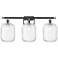 Ballston Preston 27"W 3 Light Chrome Vanity Light w/ Clear Jar Shade