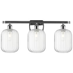 Ballston Preston 27"W 3 Light Chrome Vanity Light w/ Clear Jar Shade