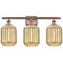 1_Ballston Preston 27"W 3 Light Copper Vanity Light w/ Mercury Jar Shade