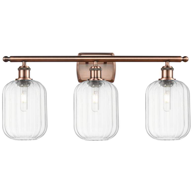 Image 1 Ballston Preston 27"W 3 Light Copper Vanity Light With Clear Jar Shade