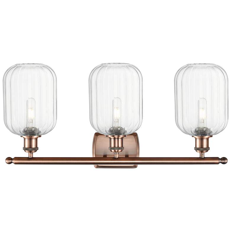 Image 2 Ballston Preston 27"W 3 Light Copper Vanity Light With Clear Jar Shade more views