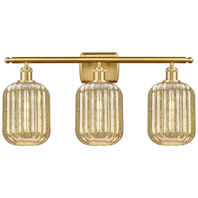 Image 1 Ballston Preston 27"W 3 Light Gold Vanity Light w/ Mercury Jar Shade