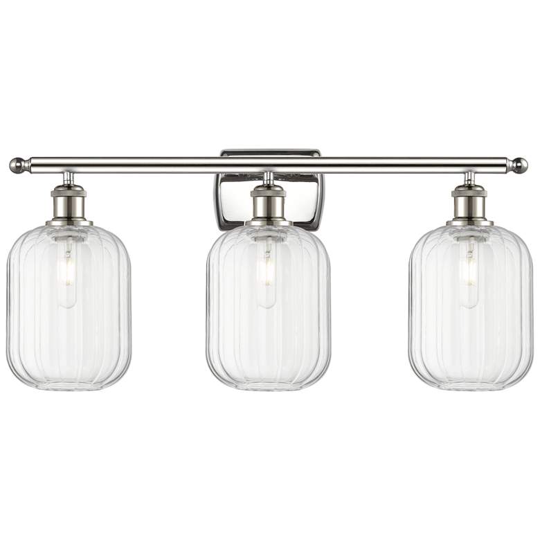 Image 1 Ballston Preston 27"W 3-Lt Polished Nickel Vanity w/ Clear Jar Shade