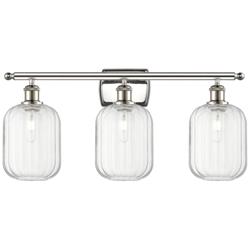 Ballston Preston 27"W 3-Lt Polished Nickel Vanity w/ Clear Jar Shade