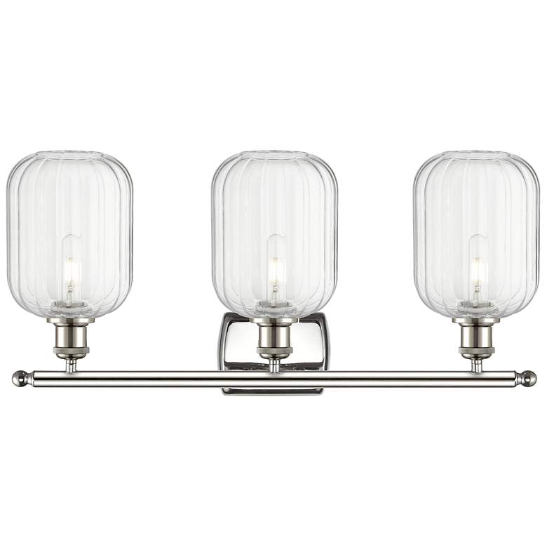 Image 2 Ballston Preston 27"W 3-Lt Polished Nickel Vanity w/ Clear Jar Shade more views