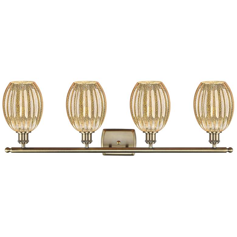 Image 2 Ballston Preston 36"W 4 Light Brass Vanity Light w/ Mercury Bulb Shade more views