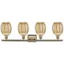 2_Ballston Preston 36"W 4 Light Brass Vanity Light w/ Mercury Bulb Shade more views