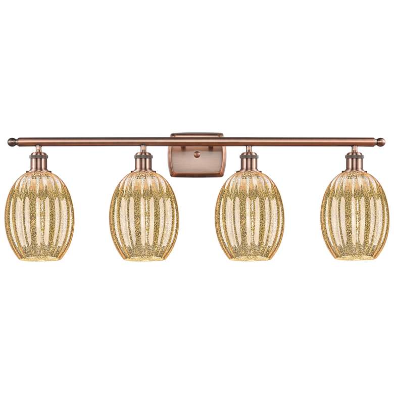 Image 1 Ballston Preston 36"W 4 Light Copper Bath Light w/ Mercury Bulb Shade