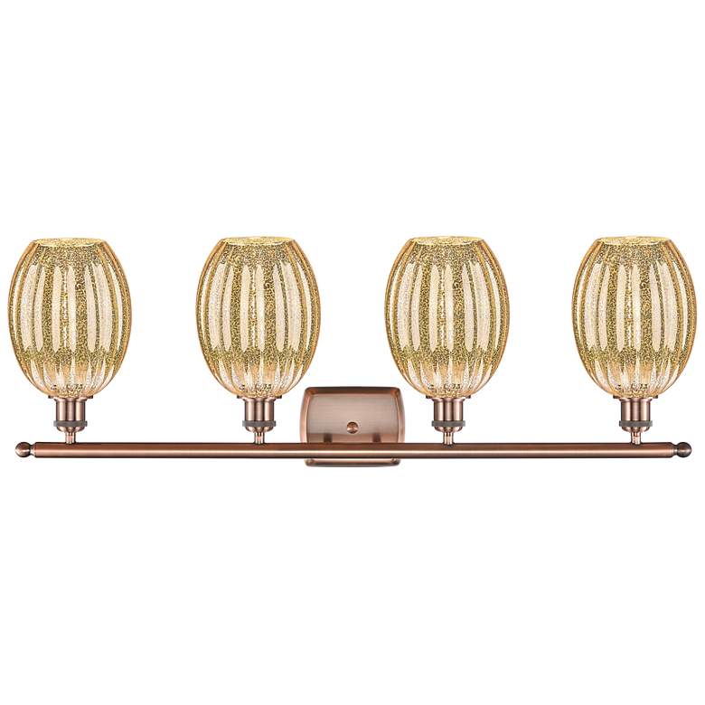 Image 2 Ballston Preston 36"W 4 Light Copper Bath Light w/ Mercury Bulb Shade more views