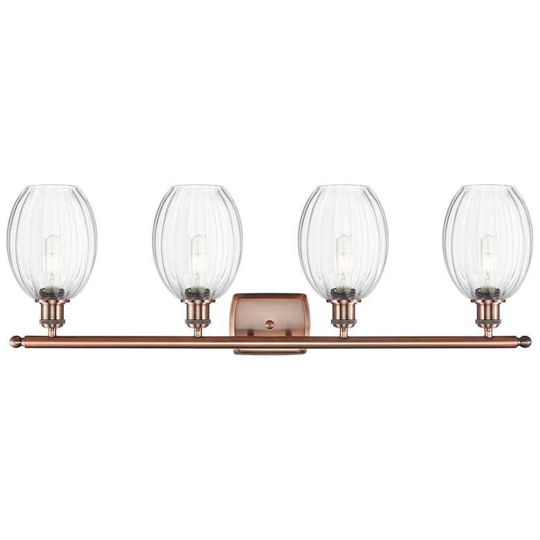 Image 2 Ballston Preston 36"W 4 Light Copper Bath Light With Clear Bulb Shade more views