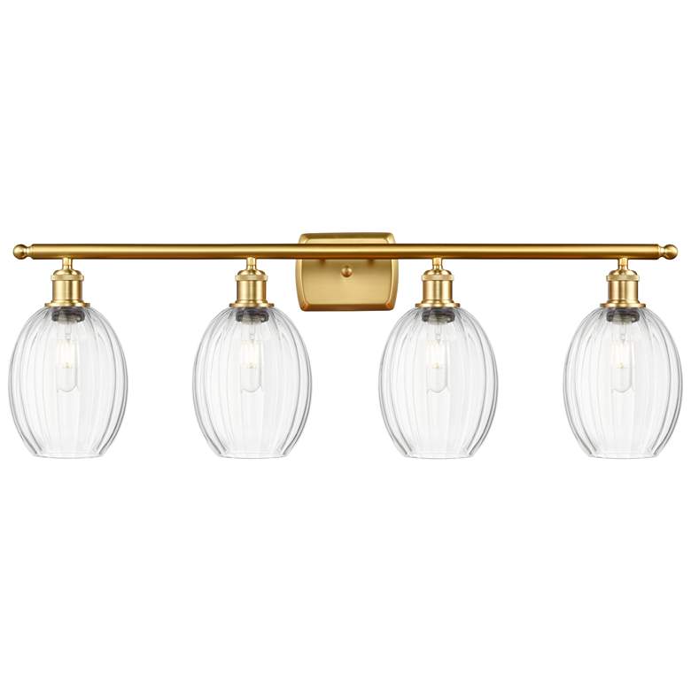 Image 1 Ballston Preston 36"W 4 Light Gold Vanity Light w/ Clear Bulb Shade