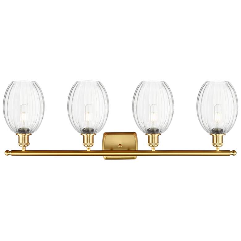 Image 2 Ballston Preston 36"W 4 Light Gold Vanity Light w/ Clear Bulb Shade more views