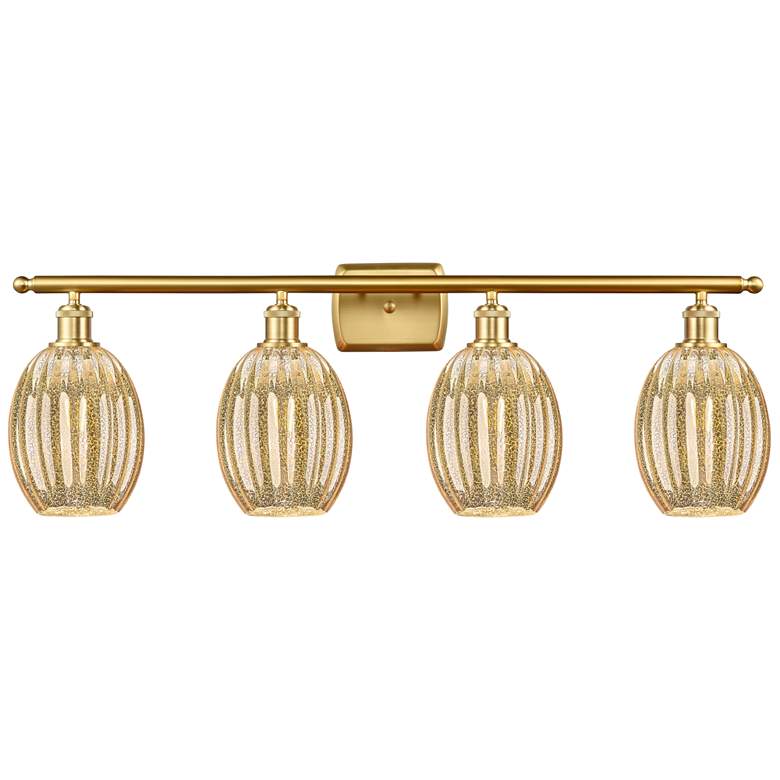 Image 1 Ballston Preston 36"W 4 Light Gold Vanity Light w/ Mercury Bulb Shade