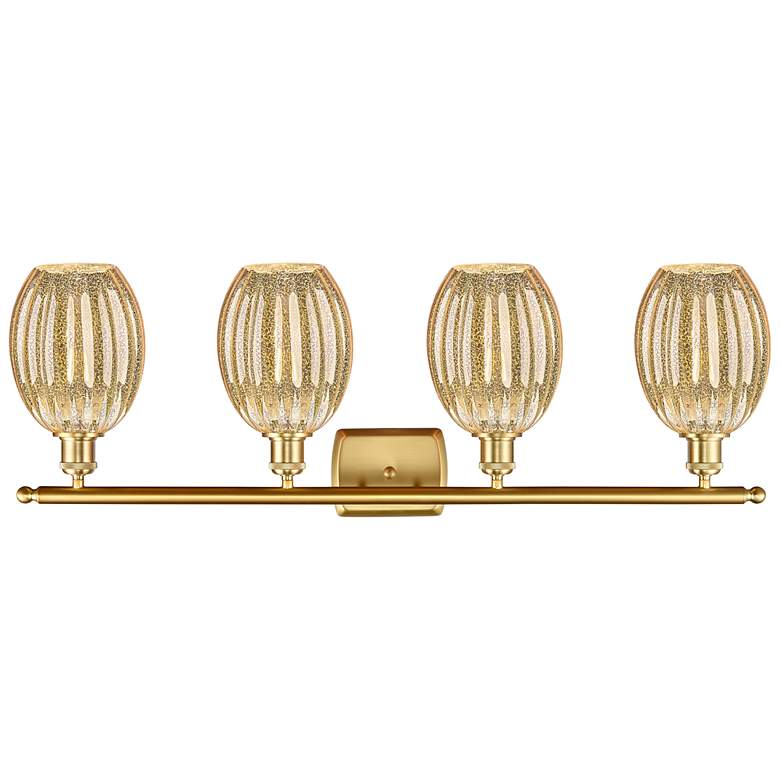 Image 2 Ballston Preston 36"W 4 Light Gold Vanity Light w/ Mercury Bulb Shade more views