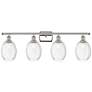 Ballston Preston 36"W 4-Lt Polished Nickel Vanity w/ Clear Bulb Shade