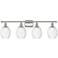 Ballston Preston 36"W 4-Lt Polished Nickel Vanity w/ Clear Bulb Shade