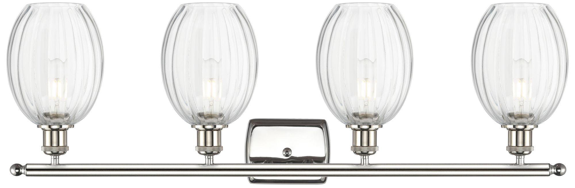 Image 2 Ballston Preston 36"W 4-Lt Polished Nickel Vanity w/ Clear Bulb Shade more views