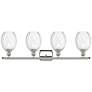 Ballston Preston 36"W 4-Lt Polished Nickel Vanity w/ Clear Bulb Shade
