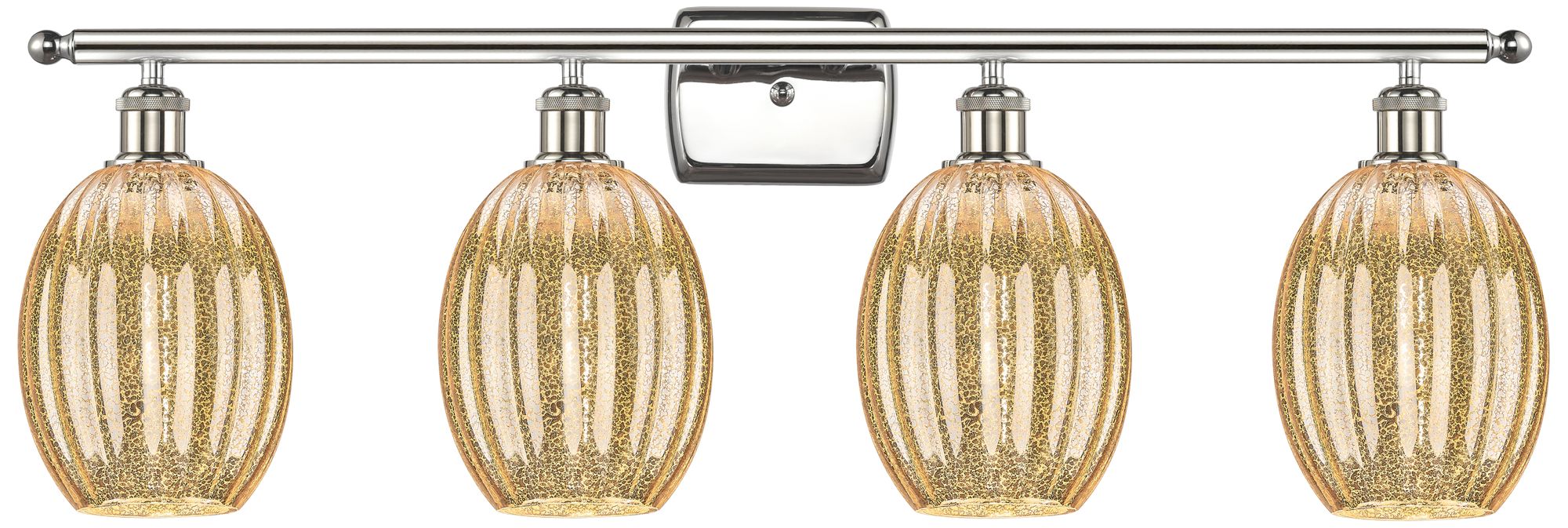 Ballston Preston 36"W 4-Lt Polished Nickel Vanity w/ Mercury Bulb Shade