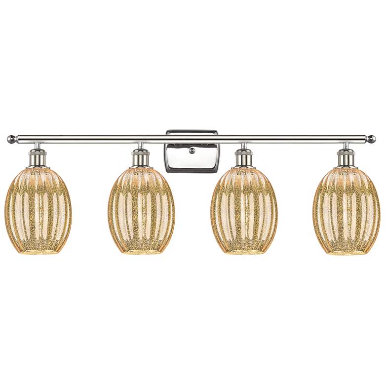 Image 1 Ballston Preston 36"W 4-Lt Polished Nickel Vanity w/ Mercury Bulb Shade