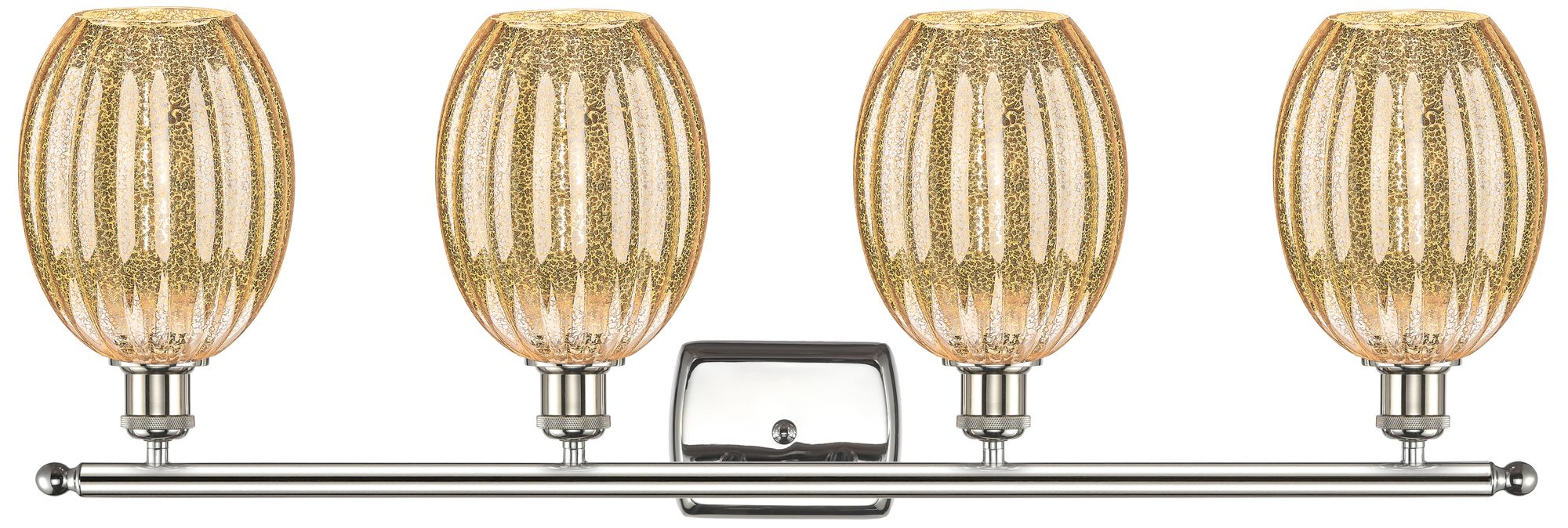 Image 2 Ballston Preston 36"W 4-Lt Polished Nickel Vanity w/ Mercury Bulb Shade more views