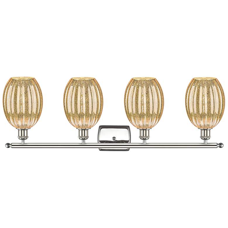 Image 2 Ballston Preston 36"W 4-Lt Polished Nickel Vanity w/ Mercury Bulb Shade more views
