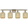 1_Ballston Preston 37"W 4 Light Brass Bath Light With Mercury Jar Shade