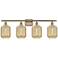 Ballston Preston 37"W 4 Light Brass Bath Light With Mercury Jar Shade
