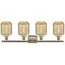 2_Ballston Preston 37"W 4 Light Brass Bath Light With Mercury Jar Shade more views