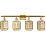 1_Ballston Preston 37"W 4 Light Gold Vanity Light w/ Mercury Jar Shade
