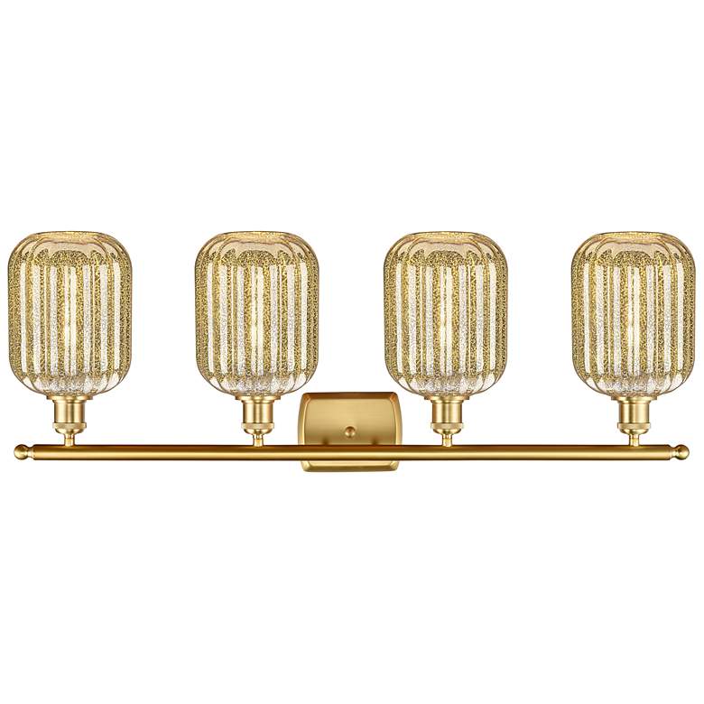 Image 2 Ballston Preston 37"W 4 Light Gold Vanity Light w/ Mercury Jar Shade more views