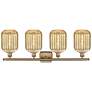 2_Ballston Preston 37"W 4-Lt Brushed Brass Vanity w/ Mercury Jar Shade more views