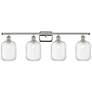 1_Ballston Preston 37"W 4-Lt Polished Nickel Vanity w/ Clear Jar Shade