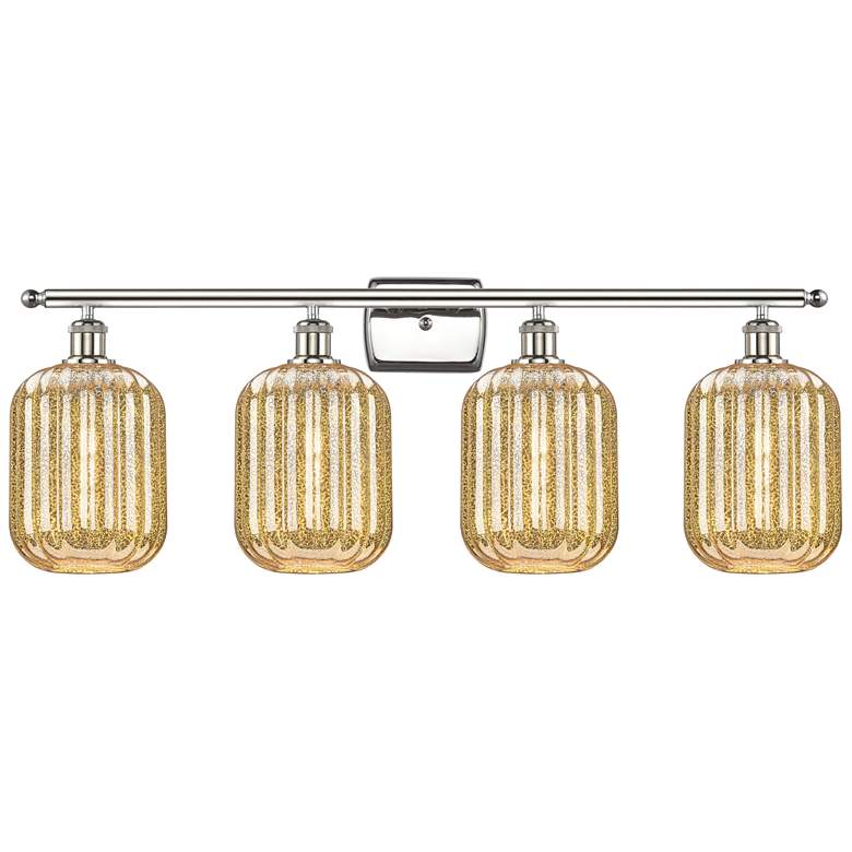 Image 1 Ballston Preston 37"W 4-Lt Polished Nickel Vanity w/ Mercury Jar Shade