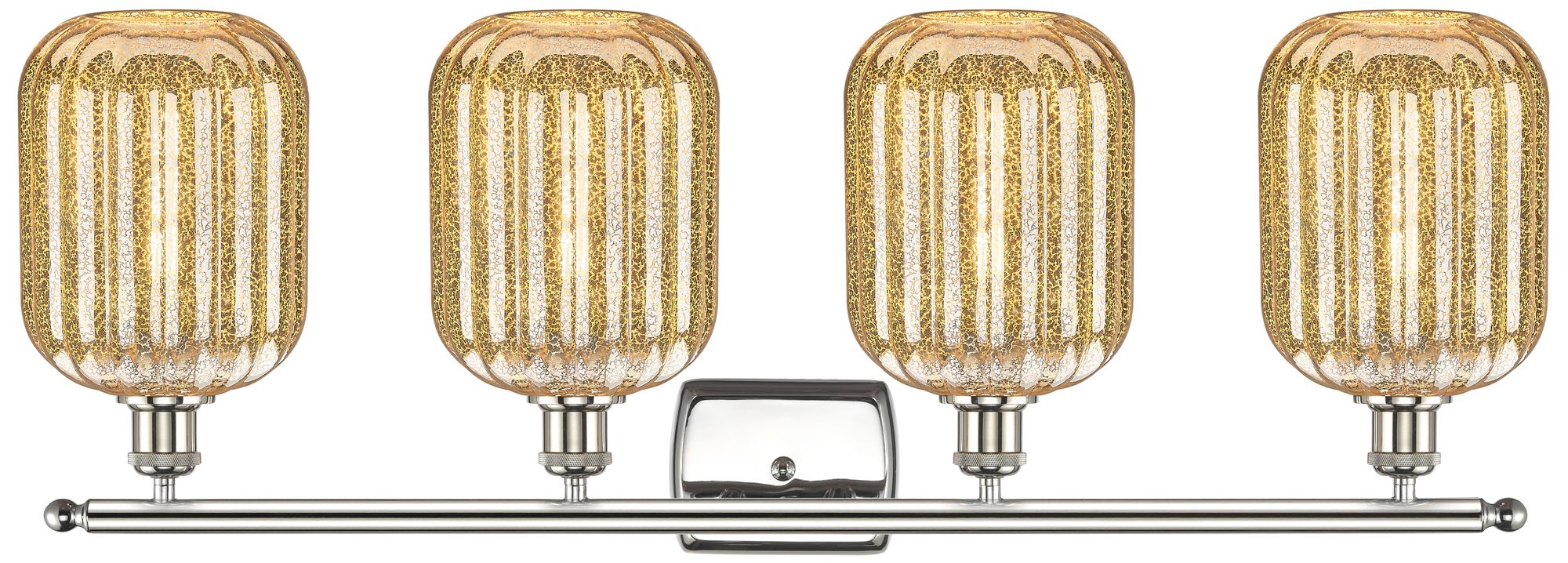 Image 2 Ballston Preston 37"W 4-Lt Polished Nickel Vanity w/ Mercury Jar Shade more views