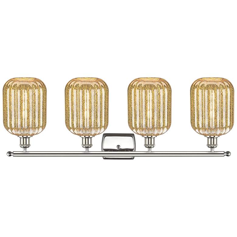 Image 2 Ballston Preston 37"W 4-Lt Polished Nickel Vanity w/ Mercury Jar Shade more views