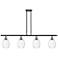 Ballston Preston 48"W 4-Lt Black Brass Stem Island w/ Clear Bulb Shade