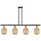 Ballston Preston 48"W 4-Lt Black Brass Stem Island w/ Mercury Bulb Shade
