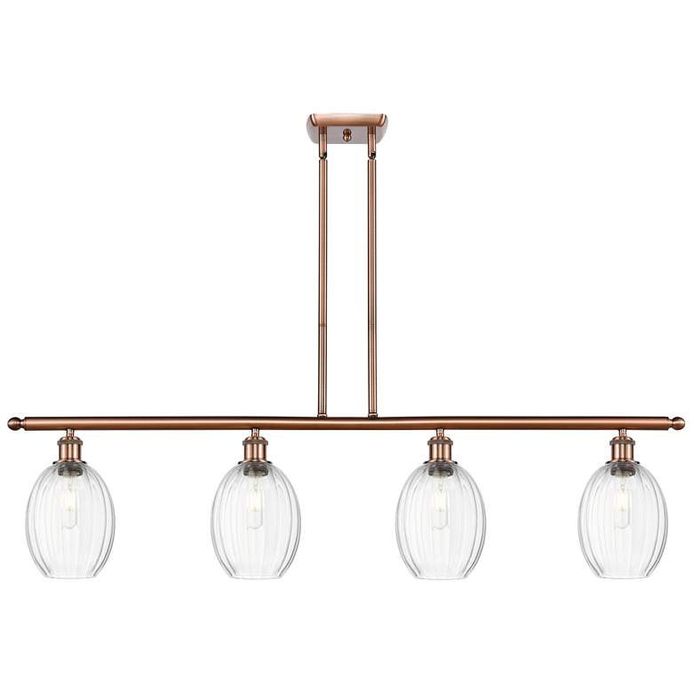 Image 1 Ballston Preston 48"W 4-Lt Copper Stem Island Light w/ Clear Bulb Shade