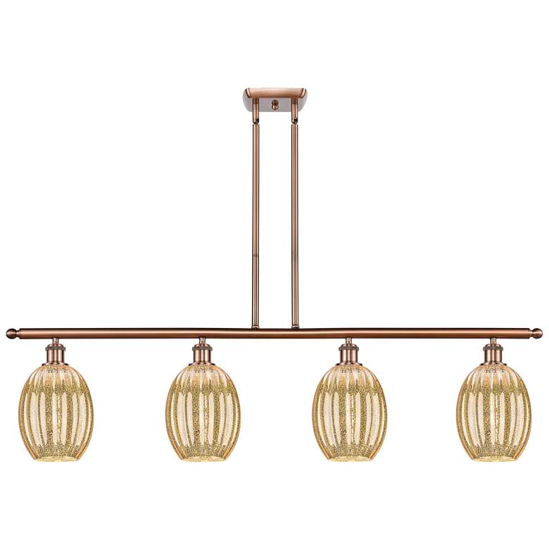 Image 1 Ballston Preston 48"W 4-Lt Copper Stem Island Light w/ Mercury Bulb Shade