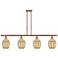 Ballston Preston 48"W 4-Lt Copper Stem Island Light w/ Mercury Bulb Shade