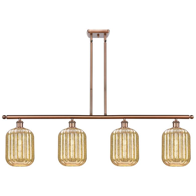 Image 1 Ballston Preston 48"W 4-Lt Copper Stem Island Light w/ Mercury Jar Shade